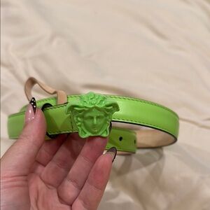 Versace Neon Green Medusa Belt